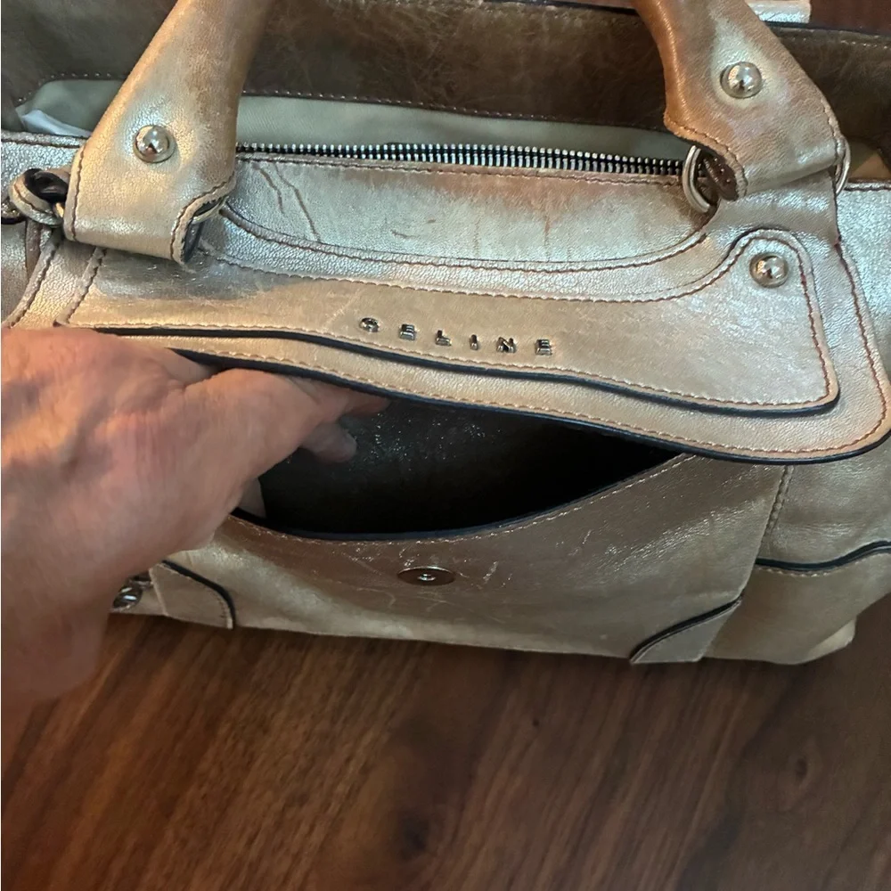 Celine Metallic Gold Leather Tote - Picture 4 of 15